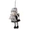 Plush Winter Angel Girl Hanging Christmas Ornament - 8.5" - Gray and Black